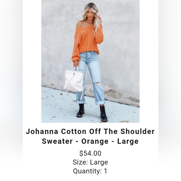 Orange off the shoulder sweater from Vicidolls - Picture 5 of 5
